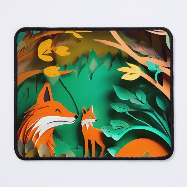Item preview, Cute Fox Paper Cut Digital Art designed and sold by PaintedPixels01.