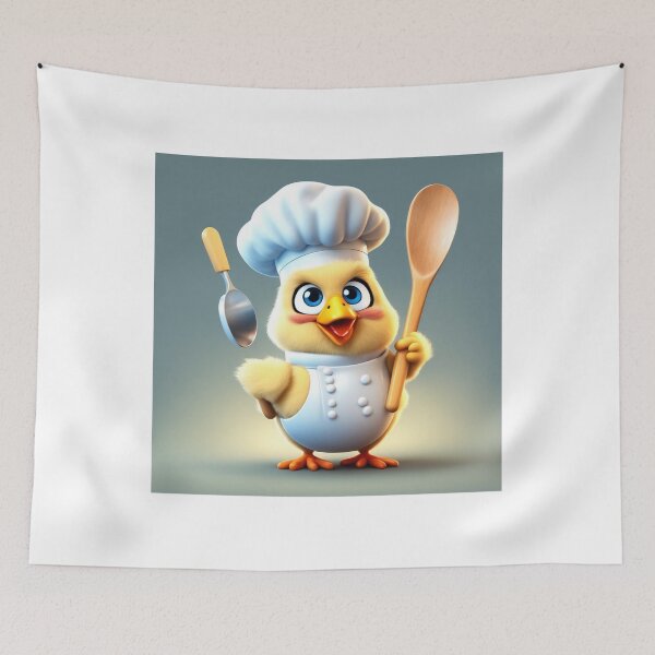 Item preview, Cute Chicken Chef Holding Spatula and Ladle Cartoon Vector Icon Illustration designed and sold by hjian8219.