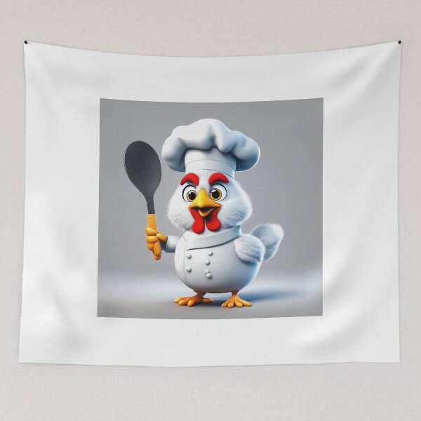 Item preview, Cute Chicken Chef Holding Spatula and Ladle Cartoon Vector Icon Illustration designed and sold by hjian8219.