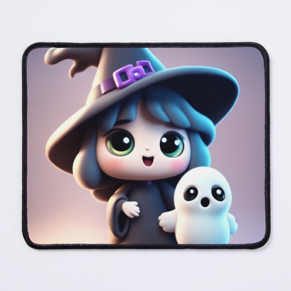 Item preview, Cute Witch Ghost Holding Hand Cartoon Vector Icon Illustration designed and sold by hjian8219.