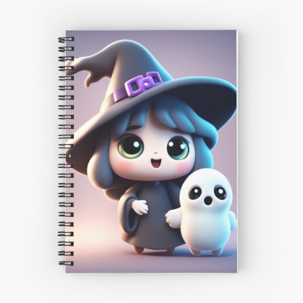 Item preview, Cute Witch Ghost Holding Hand Cartoon Vector Icon Illustration designed and sold by hjian8219.