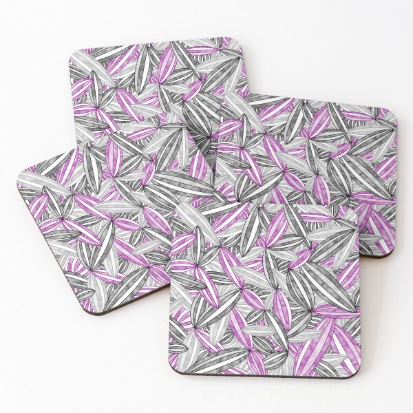 Item preview, Asexual Pride Abstract Zen Flower Petals Purple Grey Black designed and sold by JoyfulJen.