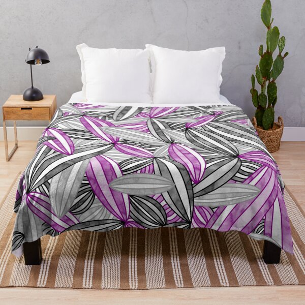 Item preview, Asexual Pride Abstract Zen Flower Petals Purple Grey Black designed and sold by JoyfulJen.