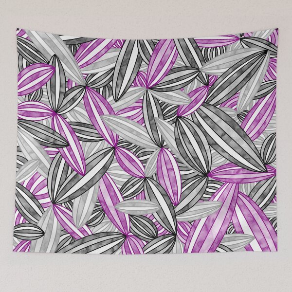 Item preview, Asexual Pride Abstract Zen Flower Petals Purple Grey Black designed and sold by JoyfulJen.