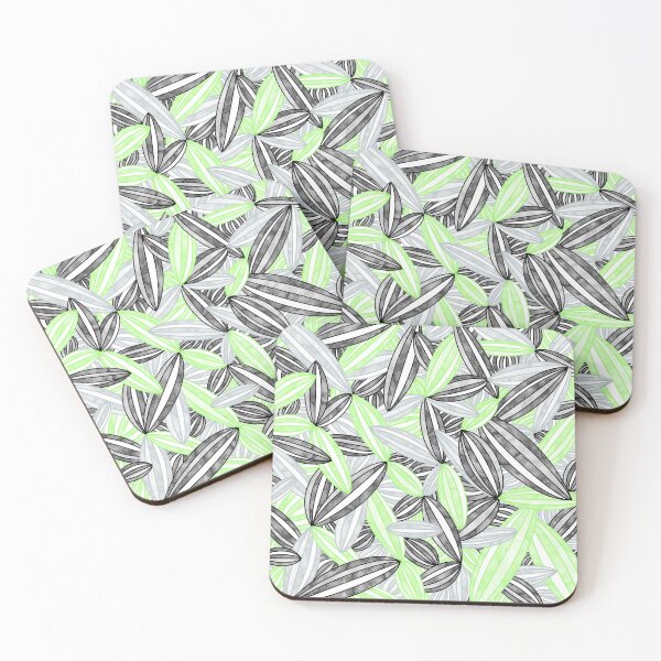 Item preview, Agender Pride Abstract Zen Flower Petals Green Grey Black White designed and sold by JoyfulJen.
