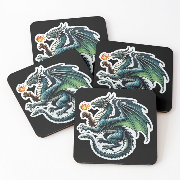 Item preview, European Green Dragon Breathing Fire designed and sold by PinUpPizzazz.