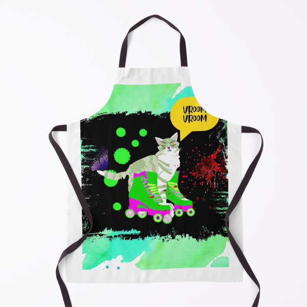 Item preview, Green striper cat goes Vroom Vroom on wheels designed and sold by gridin828.
