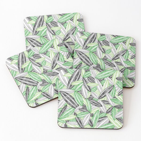 Item preview, Aromantic Pride Abstract Zen Flower Petals Green Grey Black designed and sold by JoyfulJen.