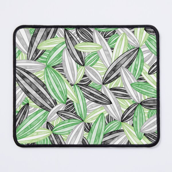 Item preview, Aromantic Pride Abstract Zen Flower Petals Green Grey Black designed and sold by JoyfulJen.
