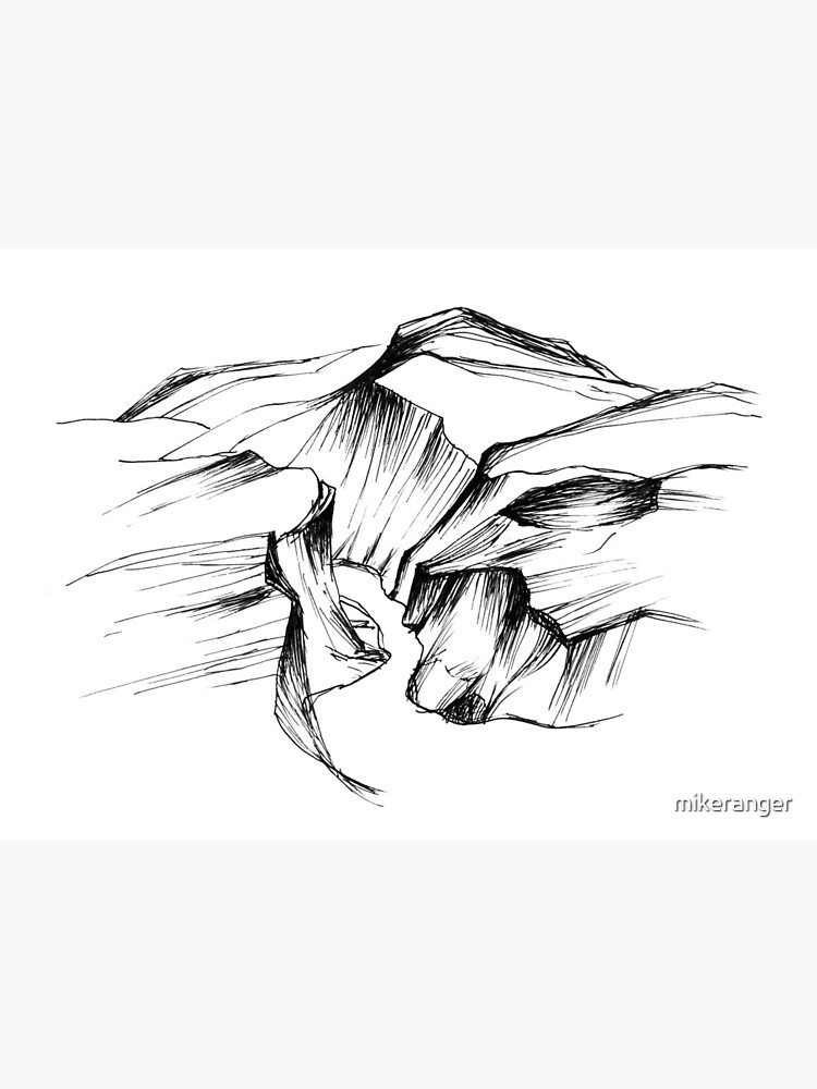 mountains drawing art board print by mikeranger redbubble redbubble