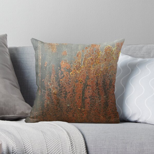 Dark Grey Rust Throw Pillow