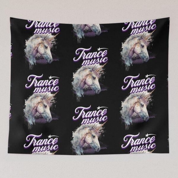 Aperçu de l'œuvre TRANCE - Licorne Trippy (Blanc)  créée et vendue par Discothreadz.