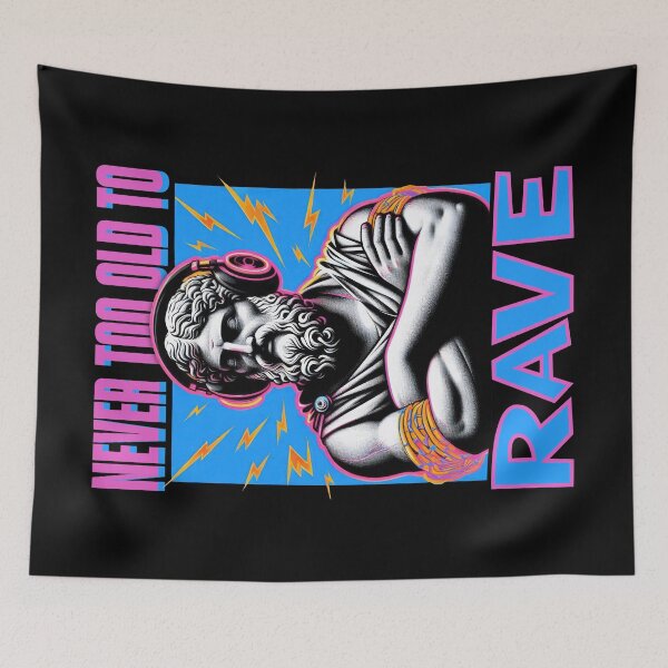 Item preview, Never Too Old To Rave - Techno Music Life designed and sold by Urban-Alien.