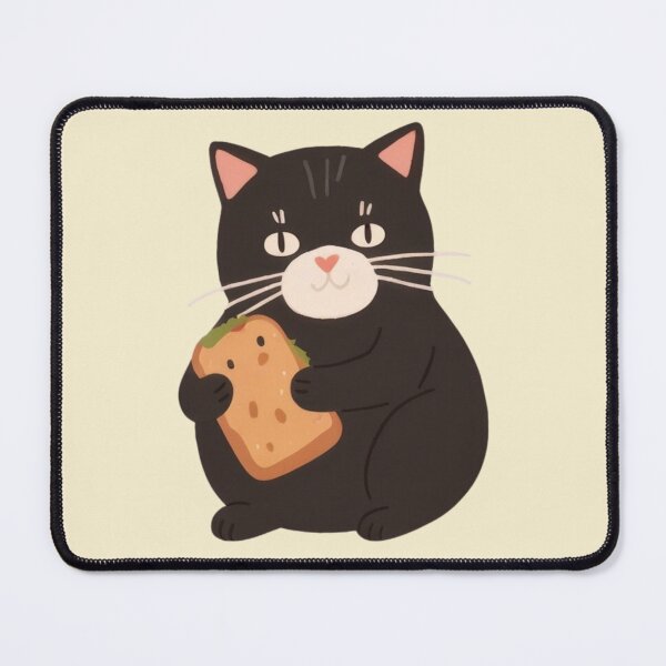 Item preview, Cute chubby funny kitty sandwich lover. designed and sold by SaraSumi.