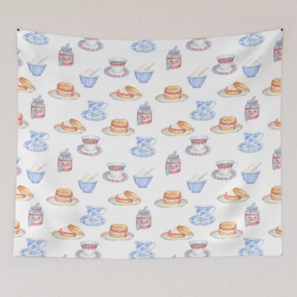 Item preview, British Cream Tea Pattern designed and sold by Theodora Gould.