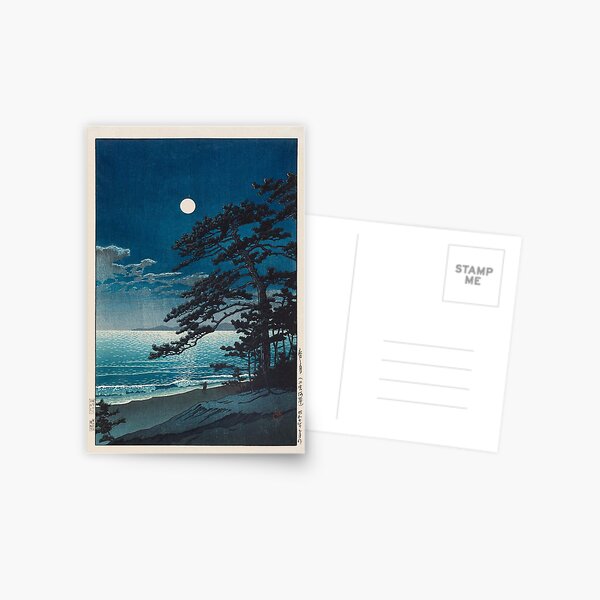 Kawase Hasui - Spring Moon at Ninomiya Beach Postcard