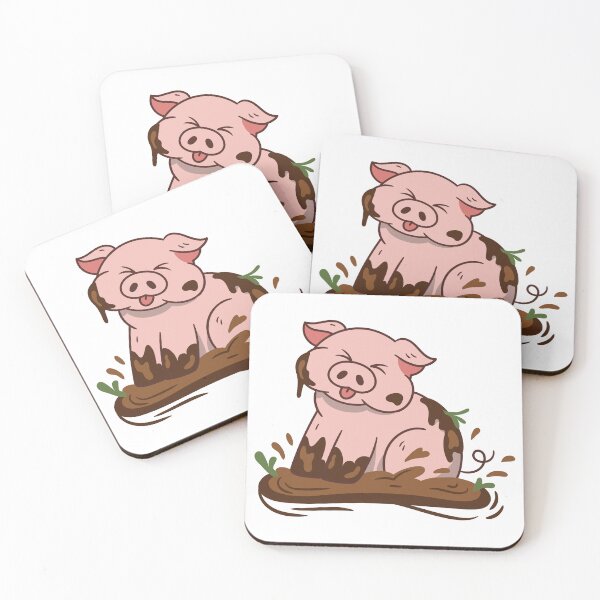 Item preview, Muddy Pig - Cute Cartoon Pig Sitting in a Mud Puddle designed and sold by TurtleDojo.