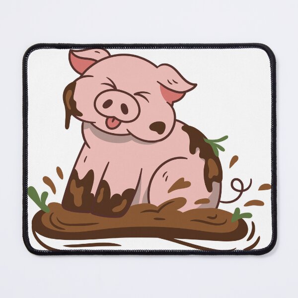 Item preview, Muddy Pig - Cute Cartoon Pig Sitting in a Mud Puddle designed and sold by TurtleDojo.