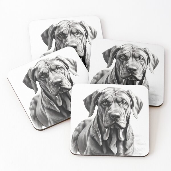 Item preview, Black and white Bloodhound pencil drawing designed and sold by Pencil-Art.
