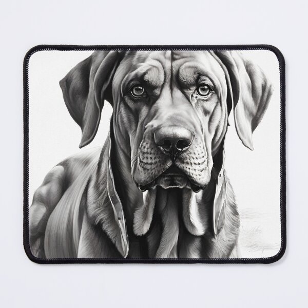 Item preview, Black and white Bloodhound pencil drawing designed and sold by Pencil-Art.