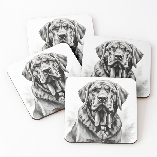 Item preview, Black and white Bloodhound pencil drawing designed and sold by Pencil-Art.