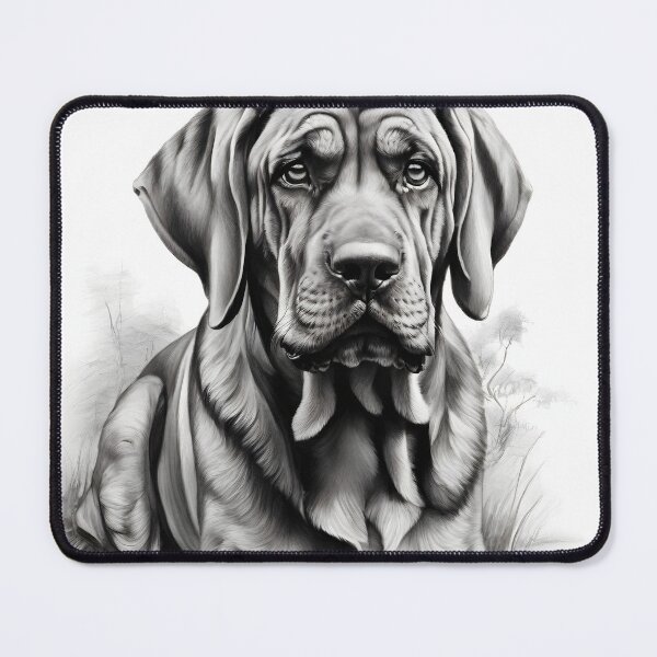 Item preview, Black and white Bloodhound pencil drawing designed and sold by Pencil-Art.