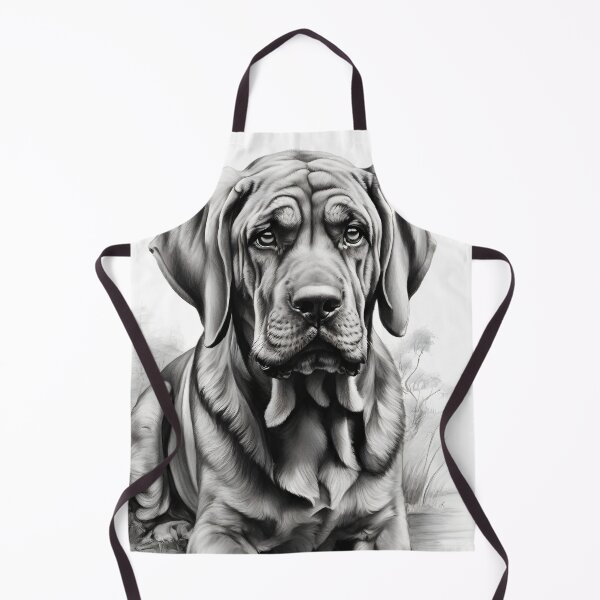 Item preview, Black and white Bloodhound pencil drawing designed and sold by Pencil-Art.
