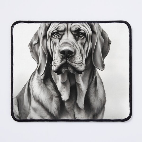 Item preview, Black and white Bloodhound pencil drawing designed and sold by Pencil-Art.