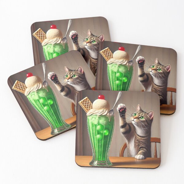 Item preview, Curious Cat's Delight: Soda and Ice Cream Treat designed and sold by DeenaDee.