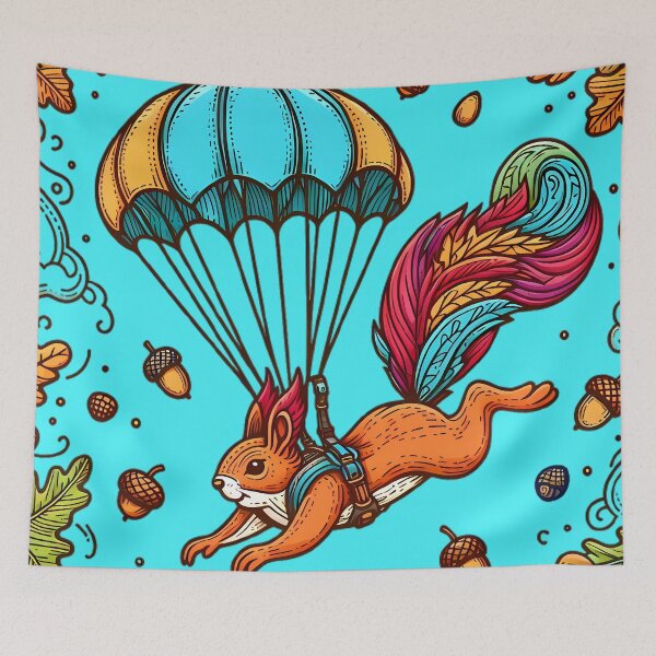 Item preview, Skydiving Squirrel - Adventurous Cartoon Design designed and sold by beyazart.