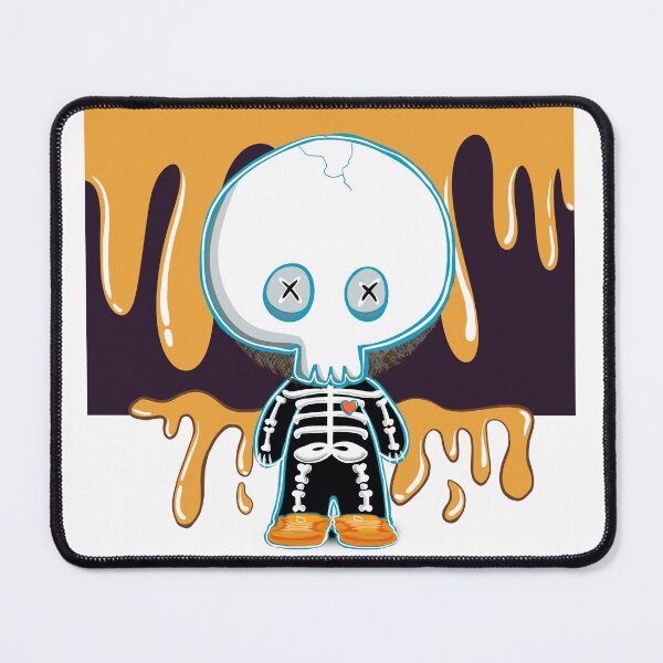 Item preview, Trick or treat skull wearing x-ray suit with orange sneaker and drip background designed and sold by tennstudio.