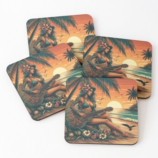 Item preview, GODDESS OF THE TROPICS - Sunset Serenade Guitar  designed and sold by GoddessTropics.