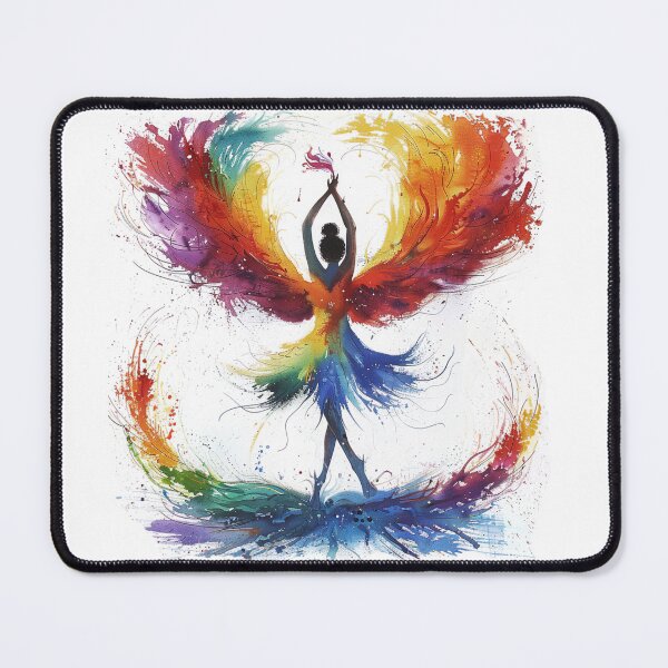Item preview, Abstract multicolor ballerina princess in ballet position designed and sold by Micapox.