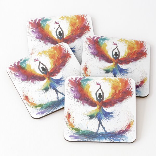 Item preview, Abstract multicolor ballerina princess in ballet position designed and sold by Micapox.