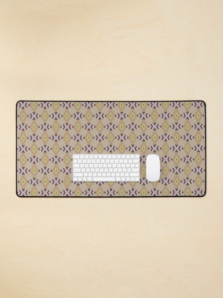 Mouse Pad, Geometric Warm Neutrals Colorful Diamonds And Zigzags designed and sold by Triplicate Limited
