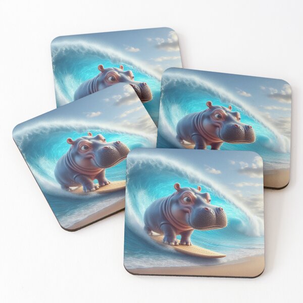 Item preview, Hippopotamus surfing #3 designed and sold by JALNERVION SHOP.
