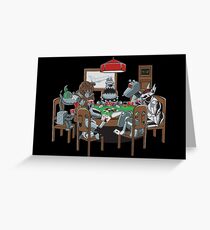 Robot Dogs Playing Poker Greeting Card