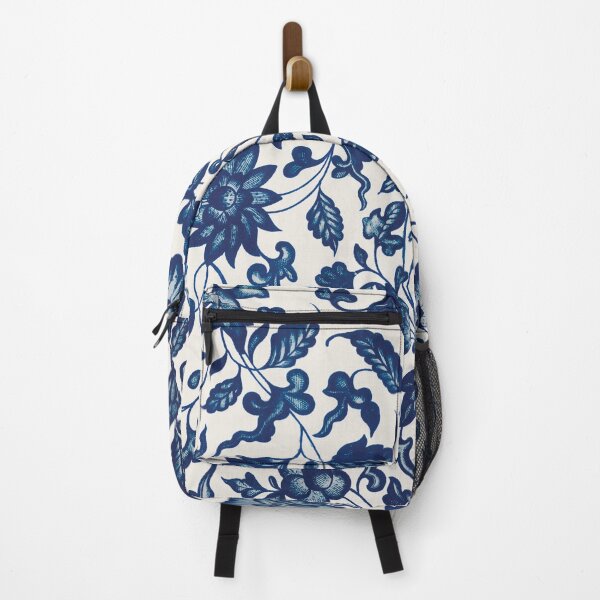 Item preview, Chinese ornament, blue flowers, floral pattern designed and sold by Mauswohn.