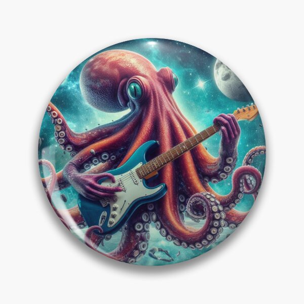 Item preview, Octopus playing guitar #5 designed and sold by JALNERVION SHOP.