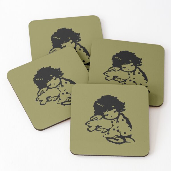 Item preview, Charm Little Girl and Animal Drawing designed and sold by aestheticqueen.