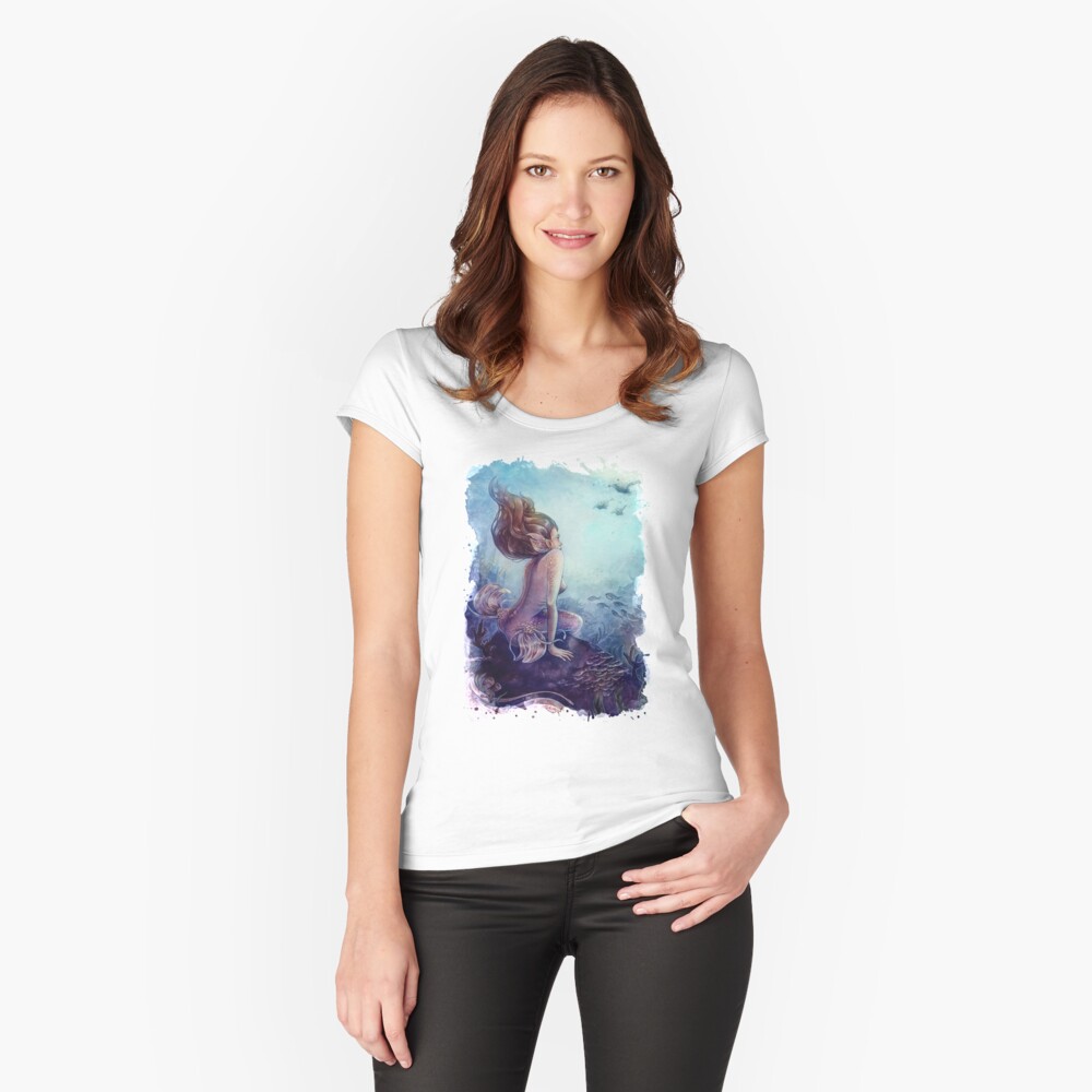 Siren of the coral reef Fitted Scoop T-Shirt