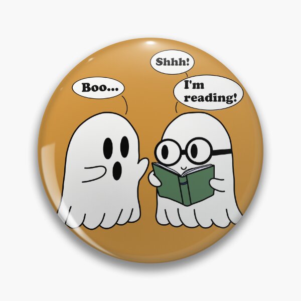 Item preview, Reading Ghosts - Funny Halloween Cartoon Design designed and sold by booksinthelab.