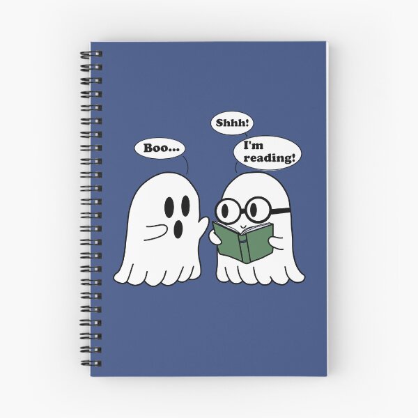 Item preview, Reading Ghosts - Funny Halloween Cartoon Design designed and sold by booksinthelab.