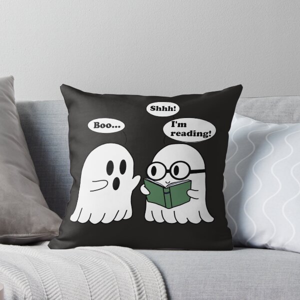 Item preview, Reading Ghosts - Funny Halloween Cartoon Design designed and sold by booksinthelab.