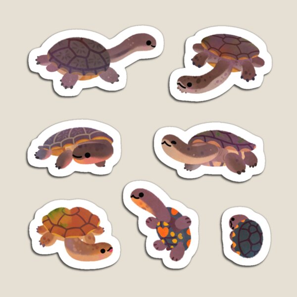 Vista previa del artículo con la obra «Tortuga con cuello de serpiente - oscuro», diseñado y vendido por pikaole.