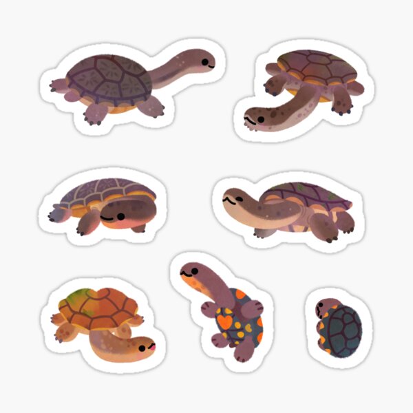 Vista previa del artículo con la obra «Tortuga con cuello de serpiente - oscuro», diseñado y vendido por pikaole.