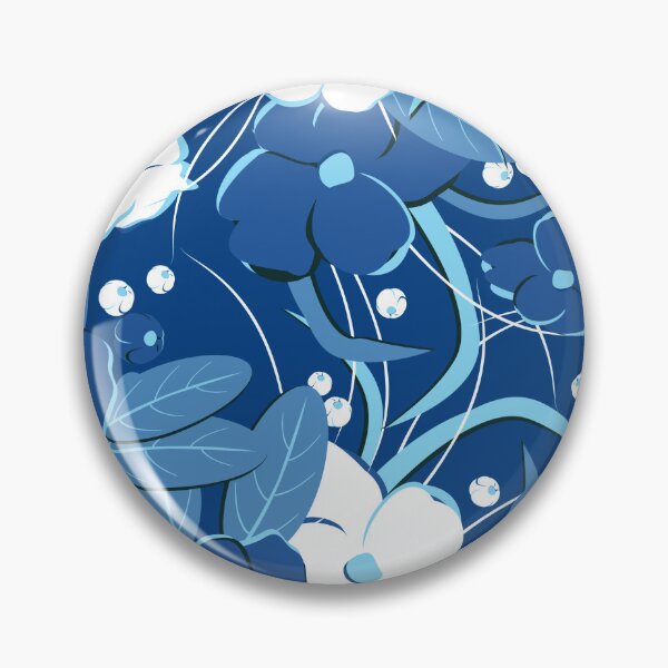 Item preview, Big retro flowers, Blue version designed and sold by Alex  Blud.