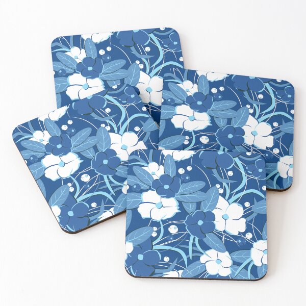 Item preview, Big retro flowers, Blue version designed and sold by Alex  Blud.