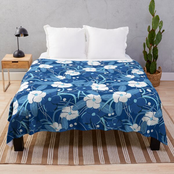 Item preview, Big retro flowers, Blue version designed and sold by Alex  Blud.