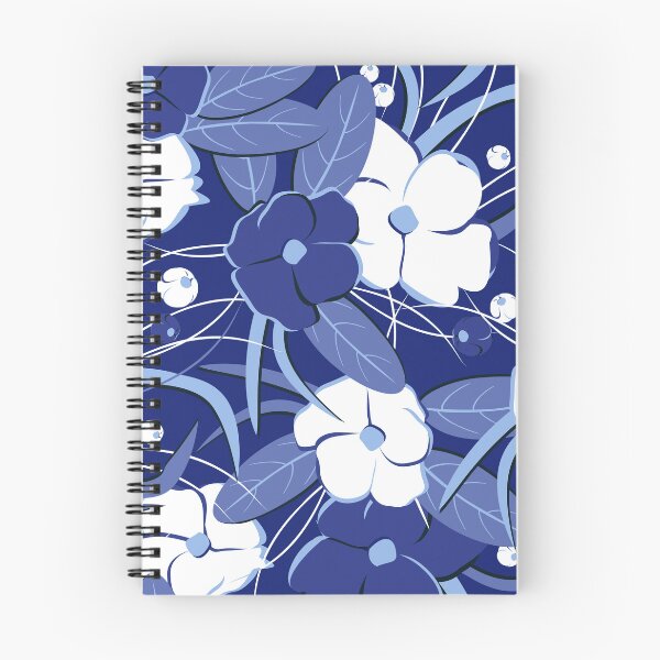 Item preview, Big retro flowers, Dark blue version designed and sold by Alex  Blud.